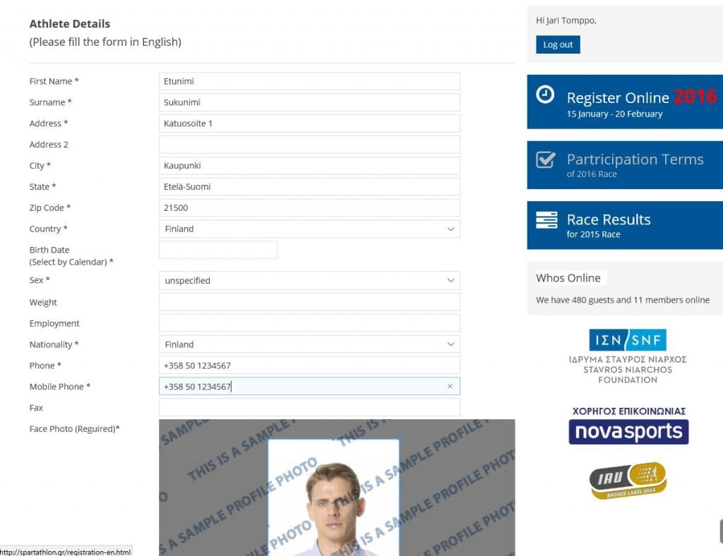 Spartathlon athlete details