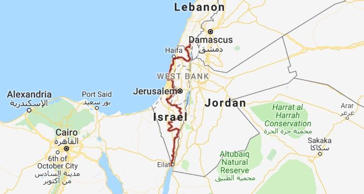 Israel National Trail map