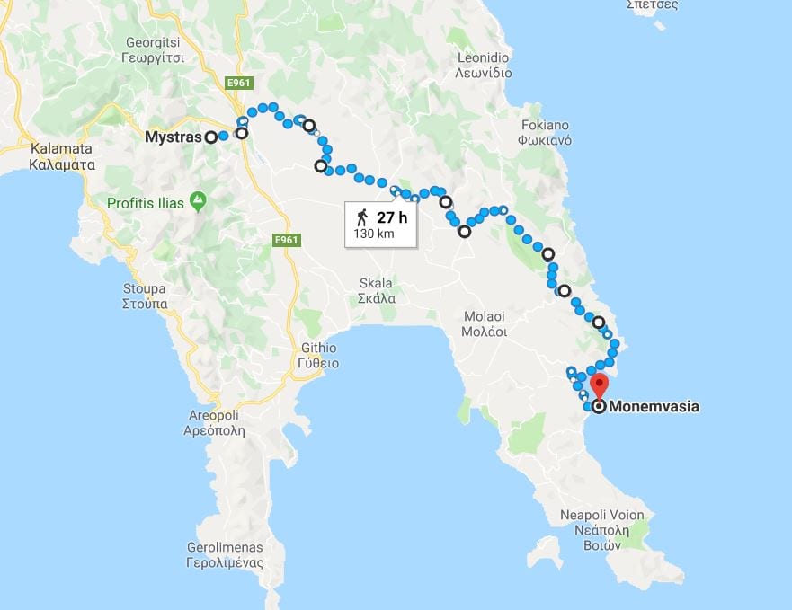 Lakedaimonios Race route