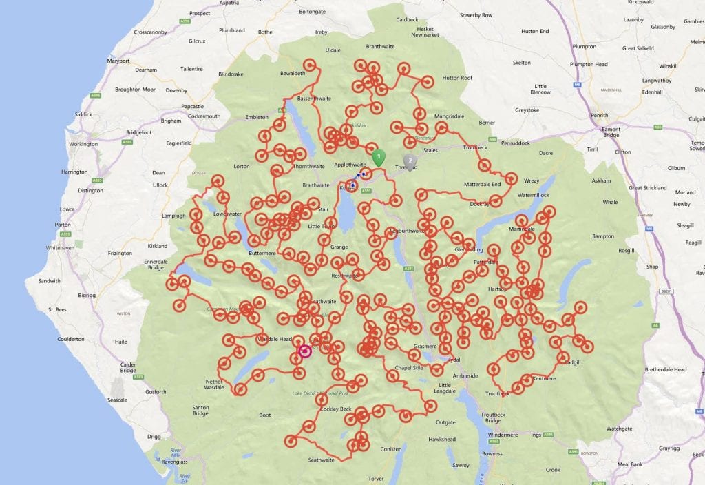 Paul Tierney - 214 peaks route