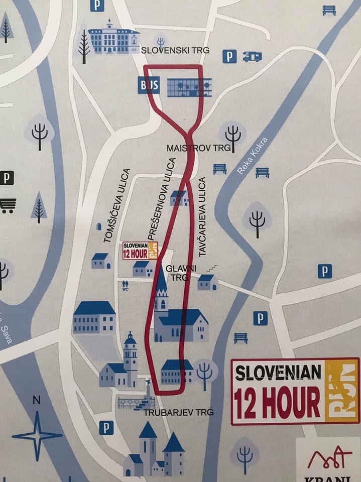Slovenian 12 hour run route