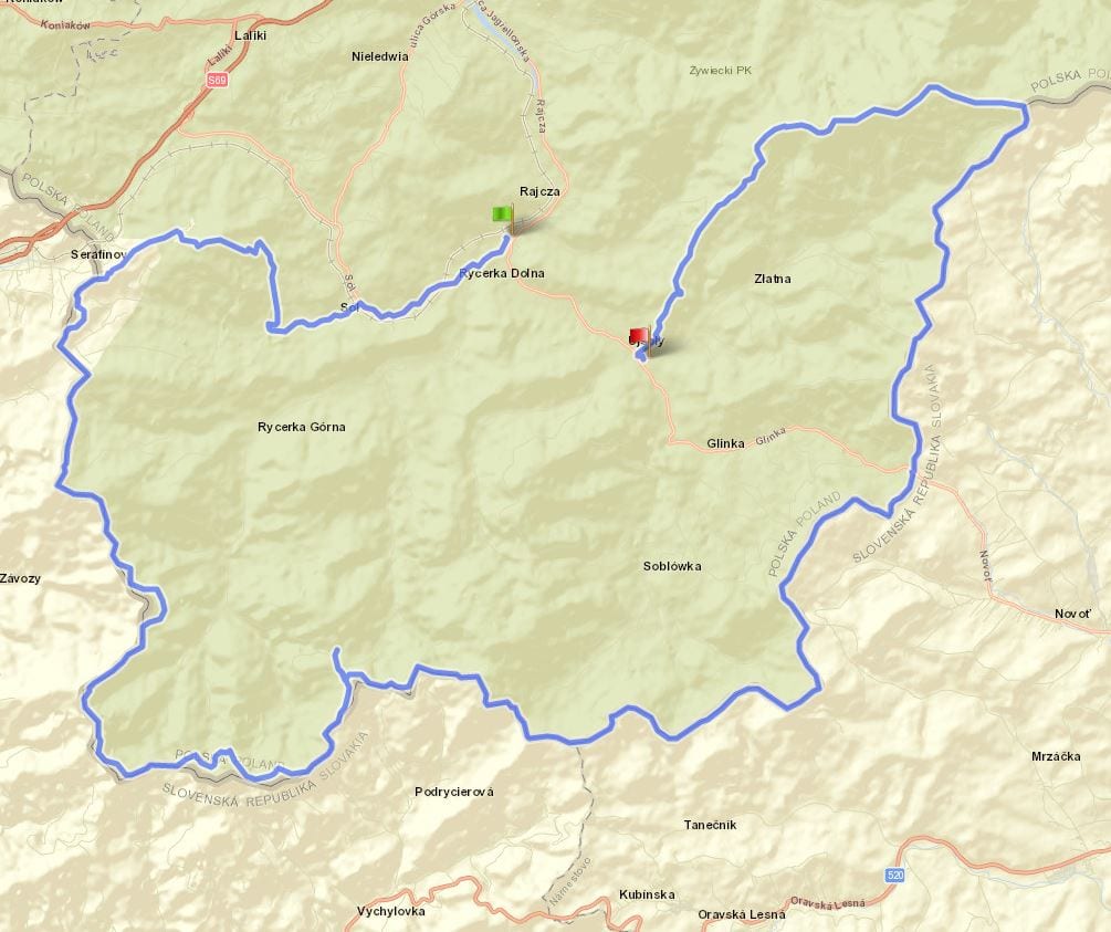 Chudy Wawrzyniec 82 km route