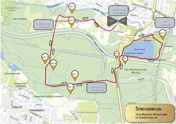 Leipzig 100 km routemap
