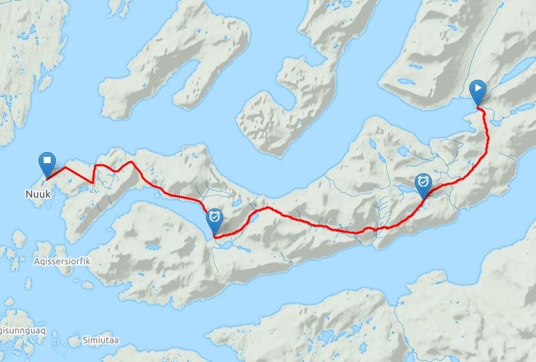 Ultra Trail Nuuk routemap