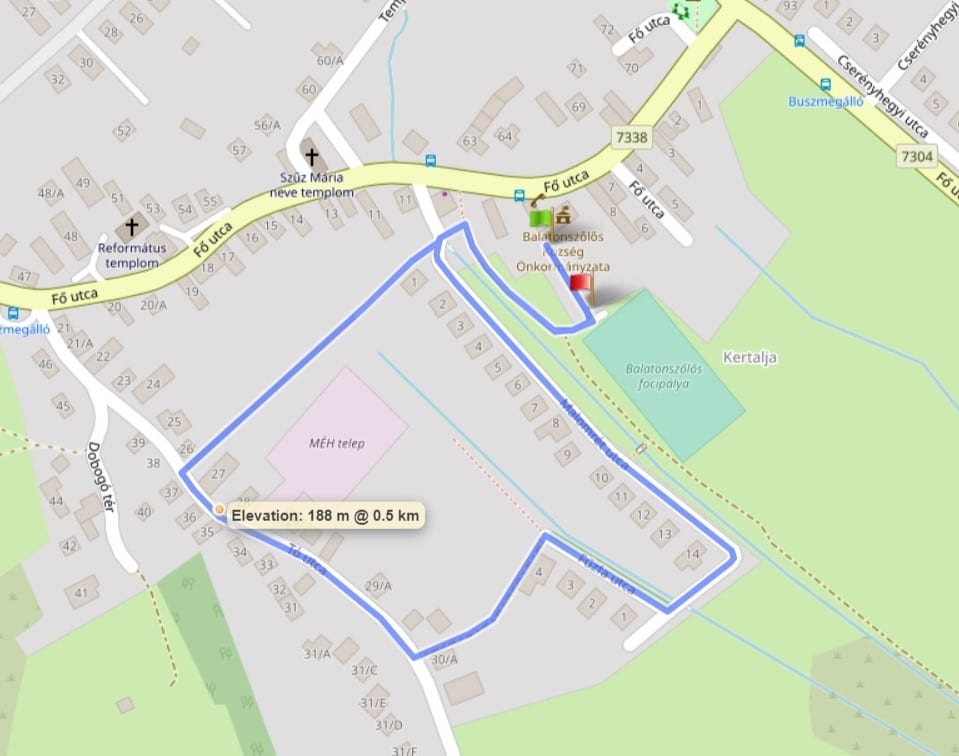 Balatonszölös routemap