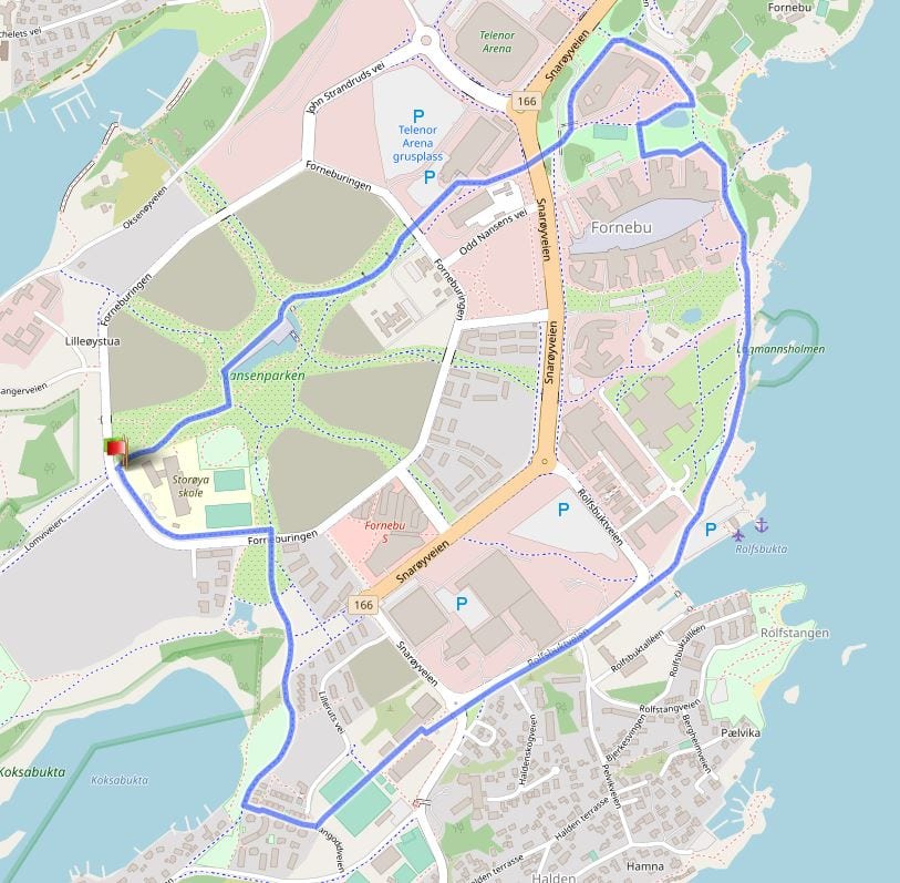 Fornebu Juleultra route