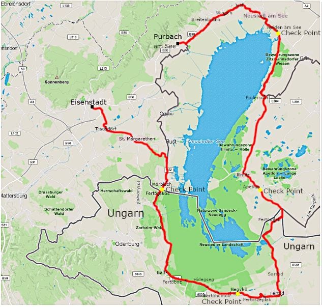 Sonnwend Ultralauf Neusiedler See Route