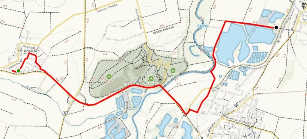 Adensen 100 Miles routemap