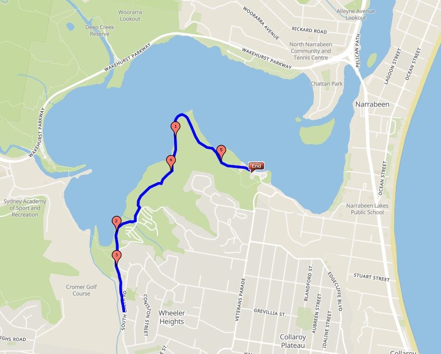 Narrabeen 12h route