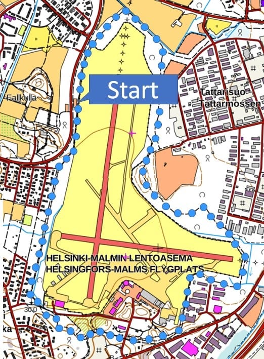 Malmi Airport route