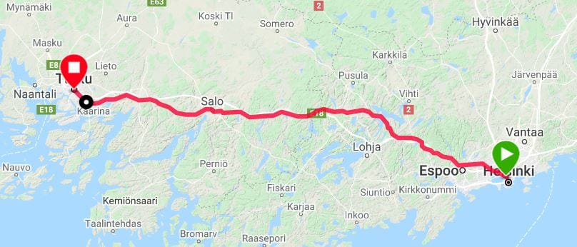 Paavo Nurmi Challenge route